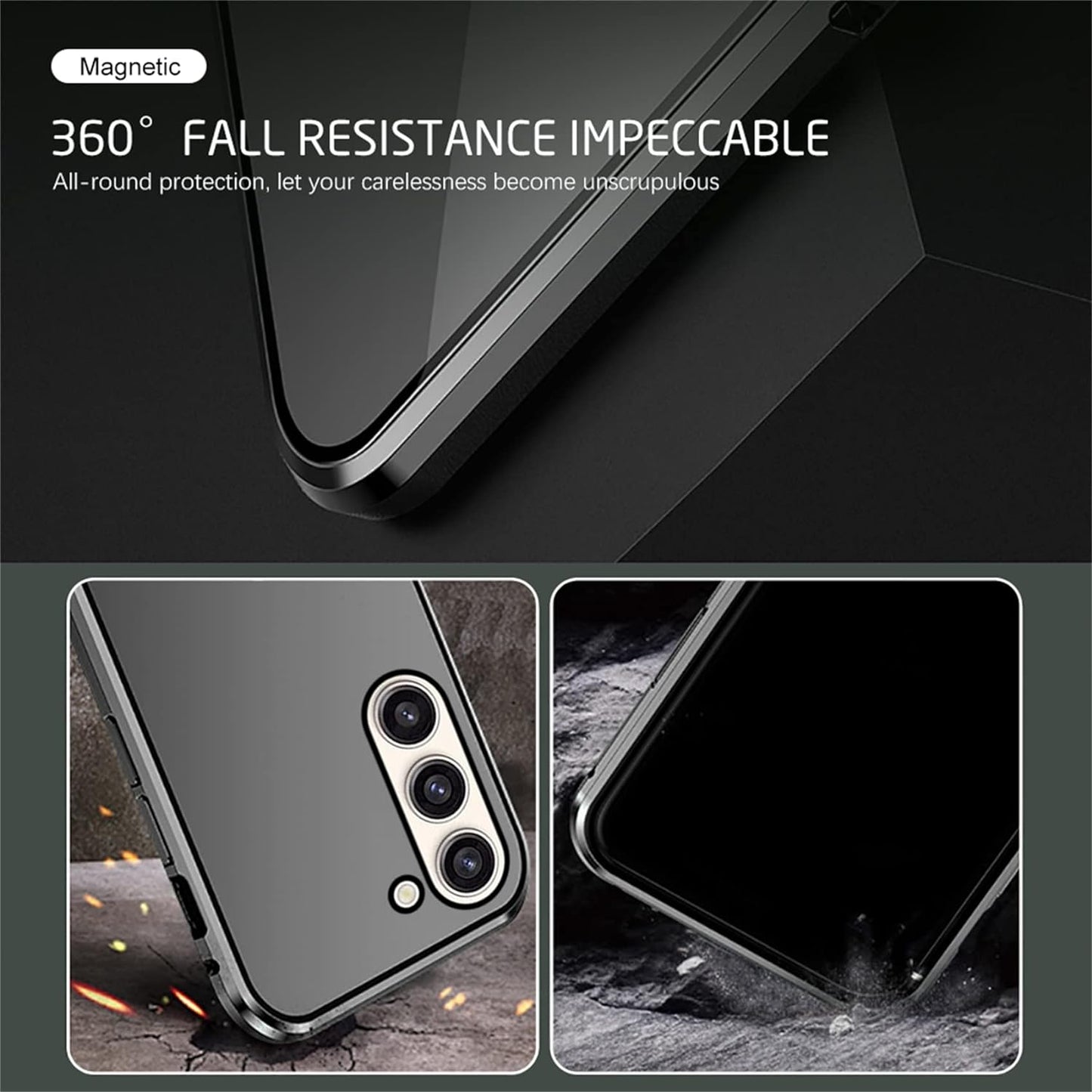 Galaxy S Series - 360° (Front+Back) Metal Body Protection Glass Case