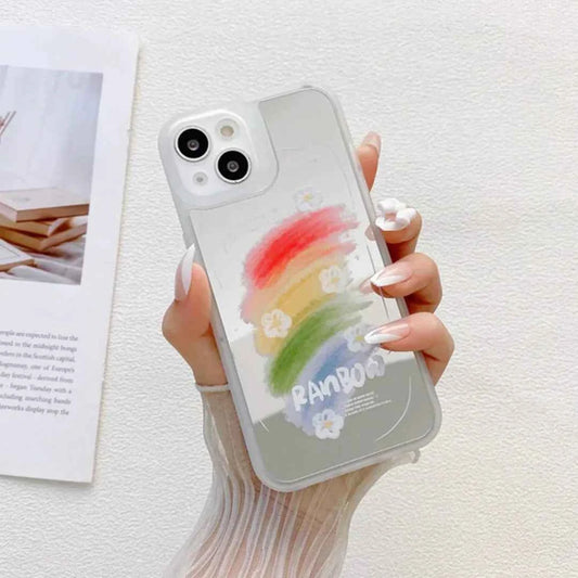 Reflective Mirror Rainbow Pattern Phone Case