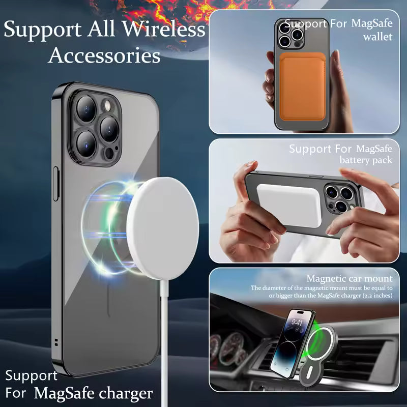 iPhone - Electroplating Glitter Transparent Magsafe Case