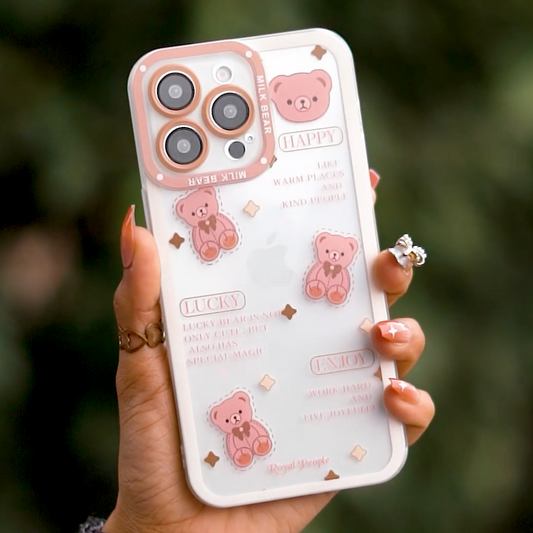 Lovely Clear Brown Bear Case