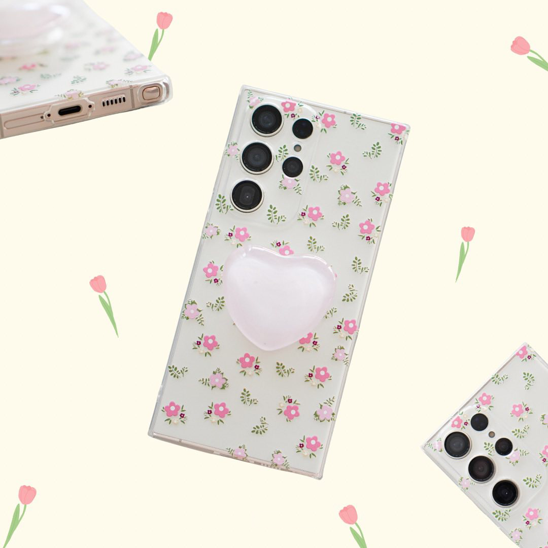 Blossom Case with Heart Pop Grip Case