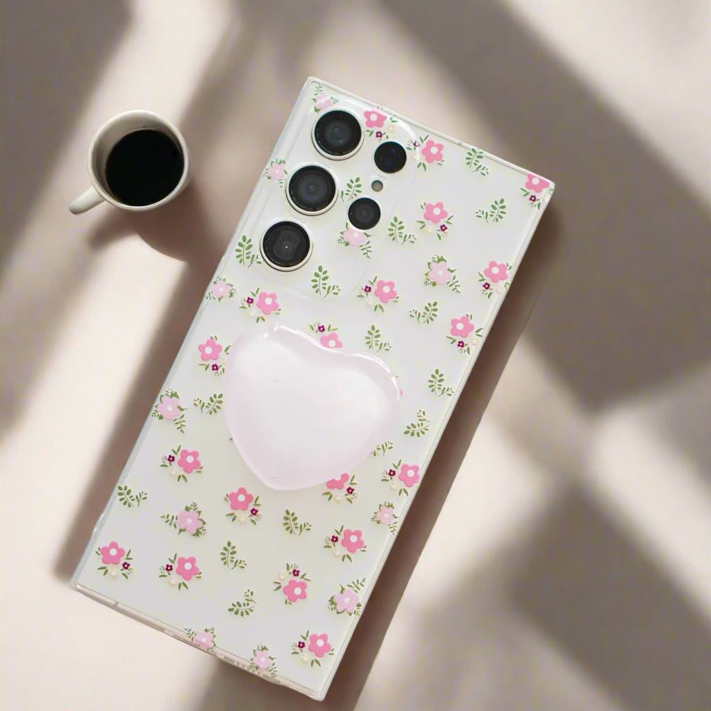 Blossom Case with Heart Pop Grip Case