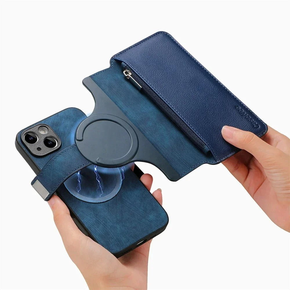 iPhone Series - Detachable Card Solt Wallet Leather Case