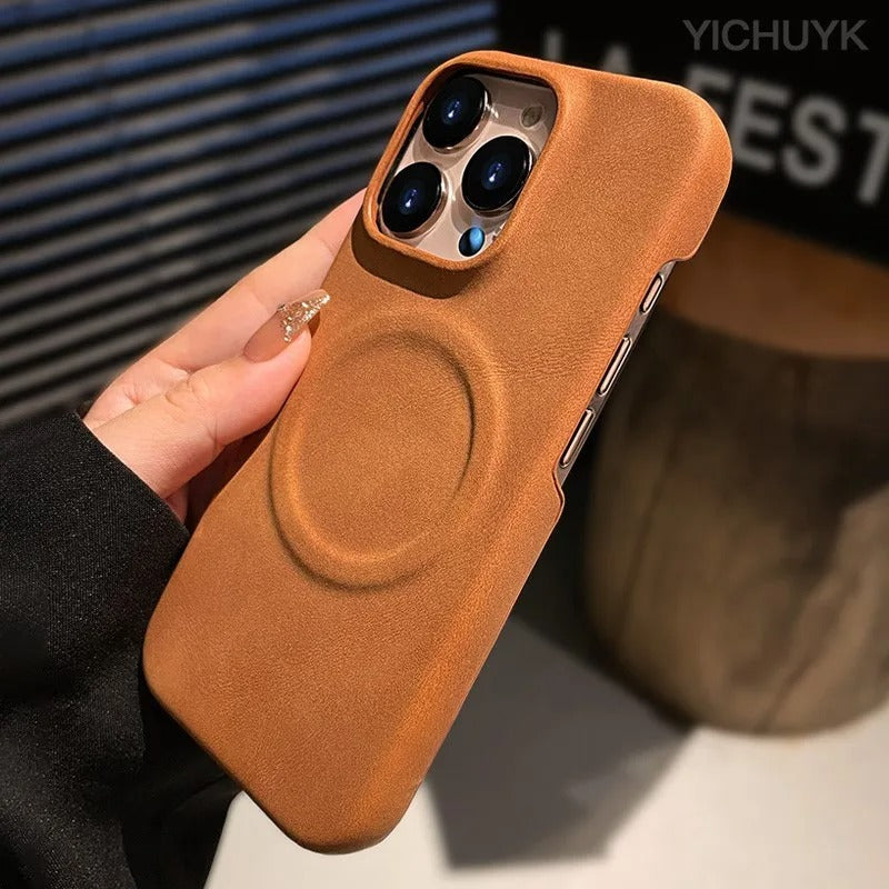 iPhone - LuxeSuede MagSafe Leather Case