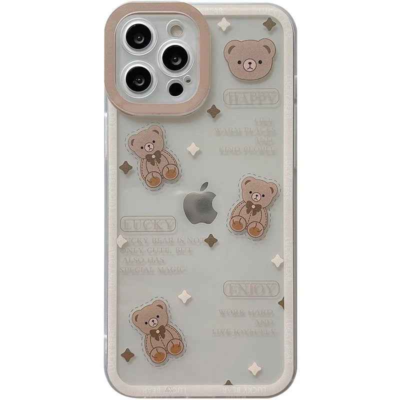 iPhone Series - Lovely Clear Brown Bear Case