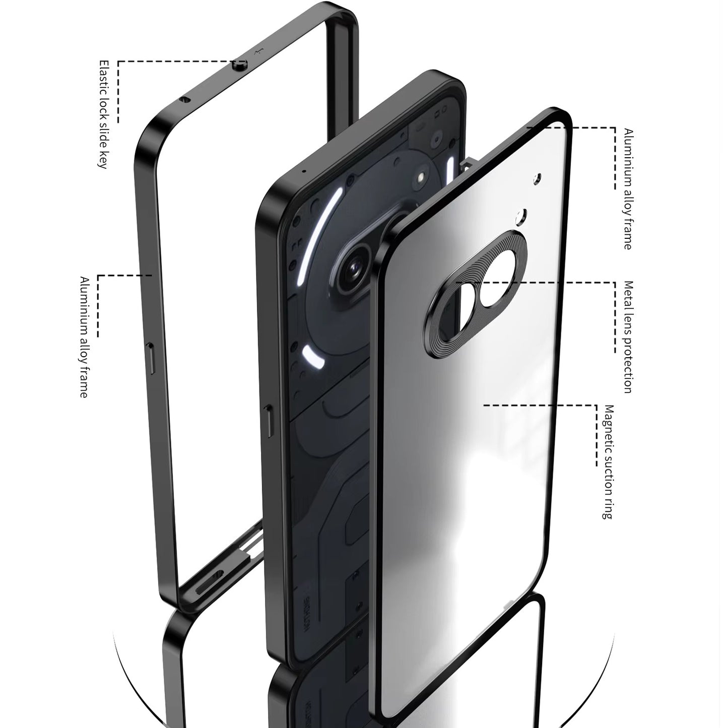 Nothing Phone Series - Frosted Glass Metal Frame Case