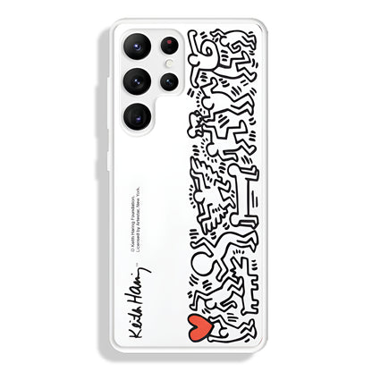 Galaxy S Series - Keith Haring Print Glass Case