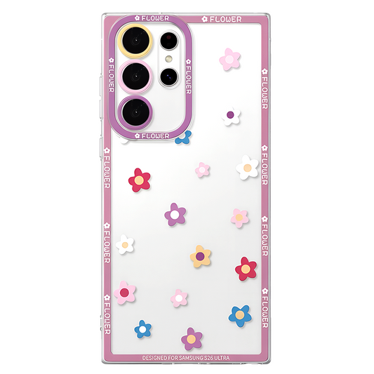 Flower Painted Clear Case Galaxy