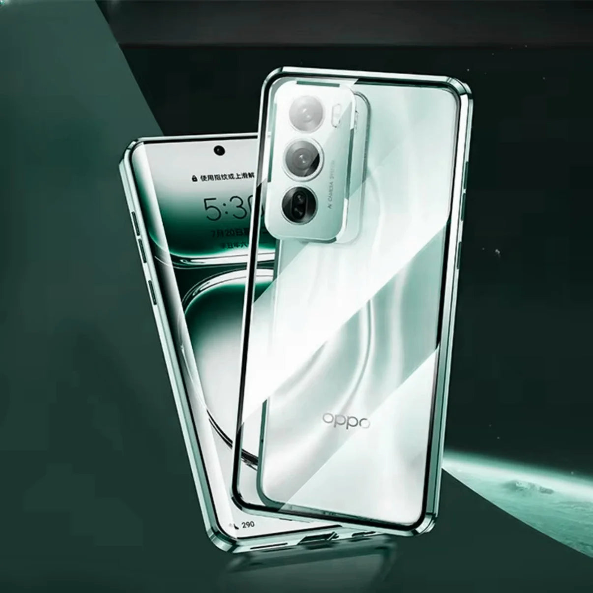 Oppo Reno12 Double Sided Magnetic Metal Frame Case