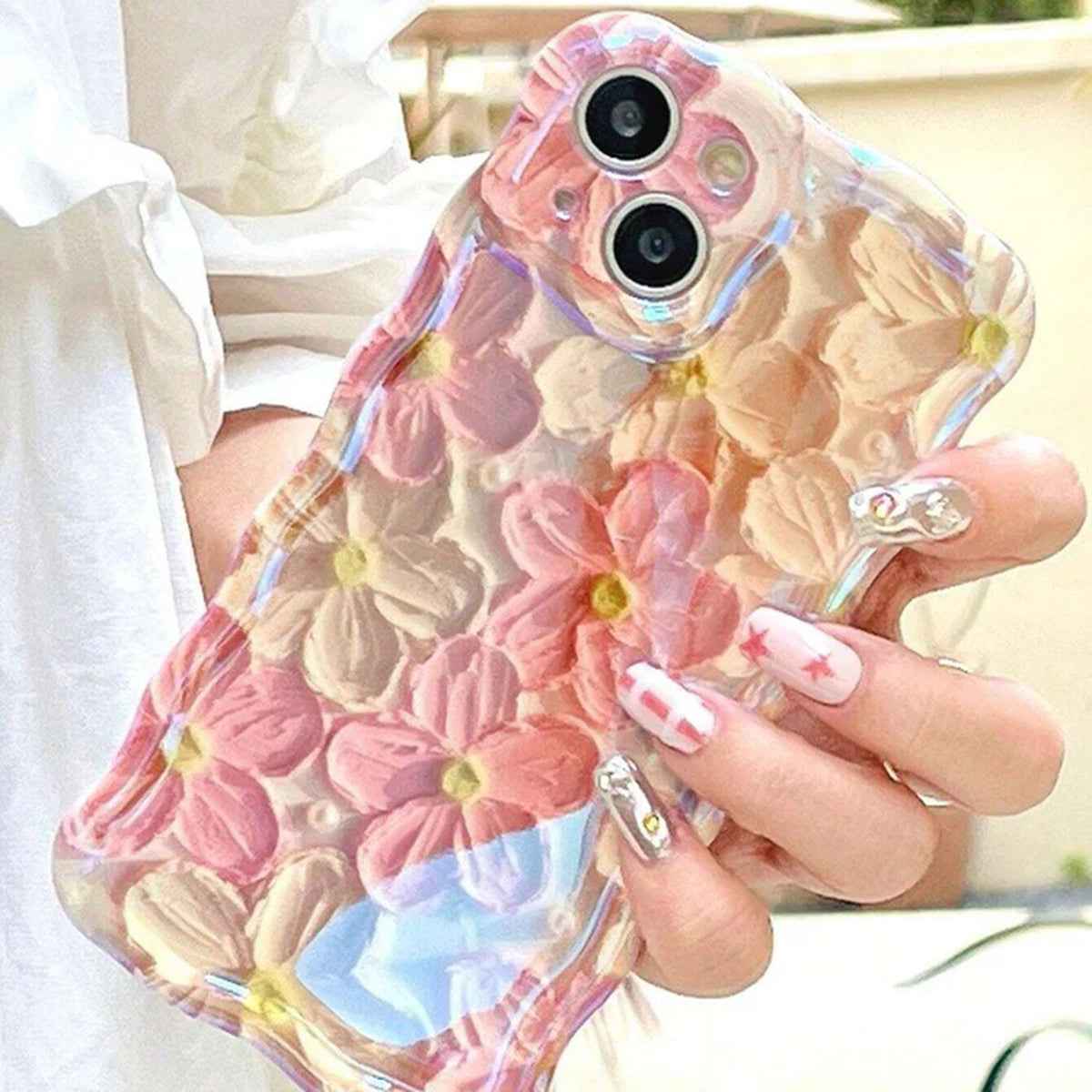 Floral Wavy Shape Case - iPhone