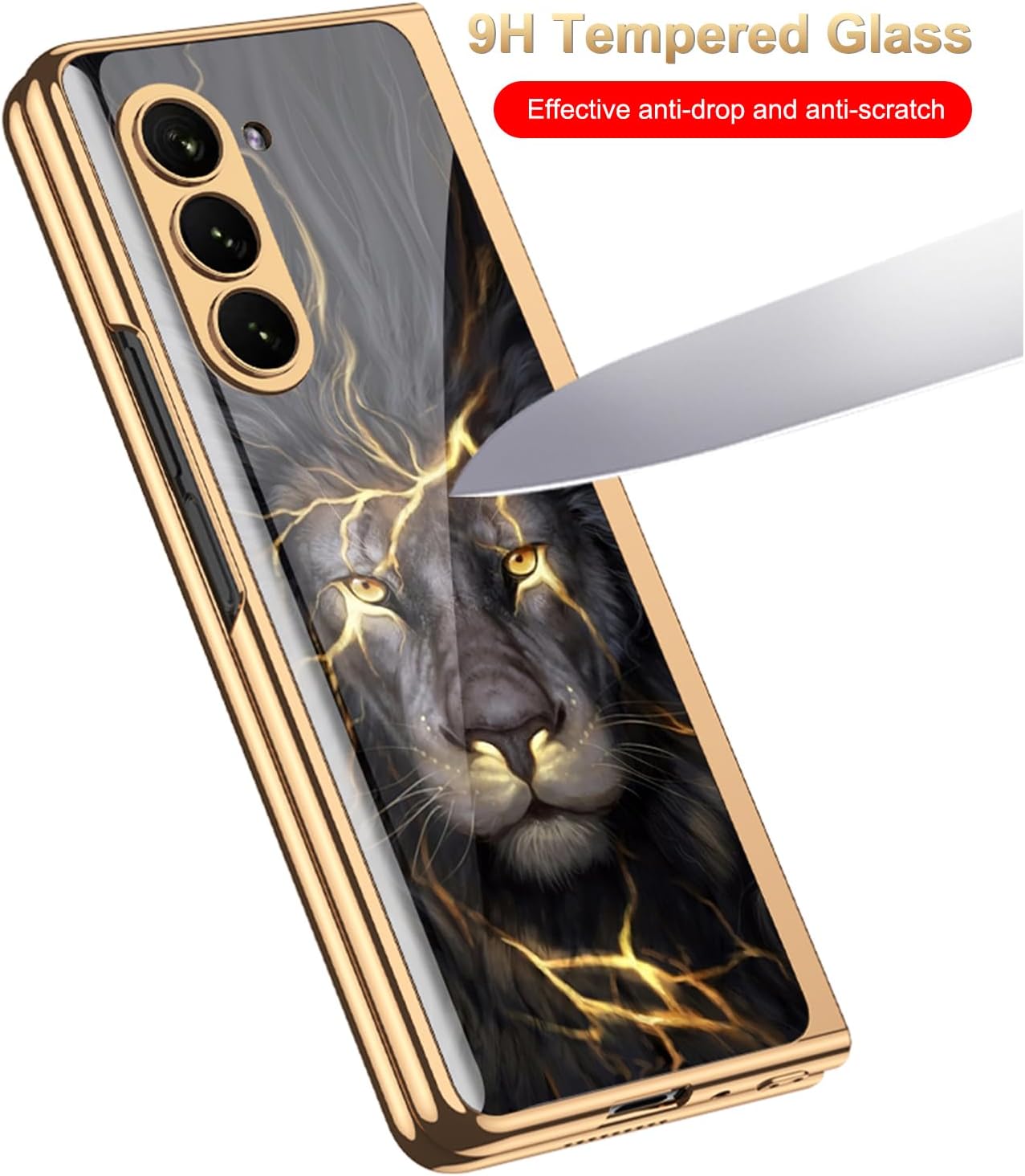 Galaxy Z Fold Series -  Animal Printed 9H Tempered Glass Case