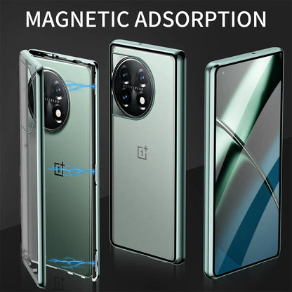 OnePlus Series -360° (Front+Back) Metal Body Protection Glass Case