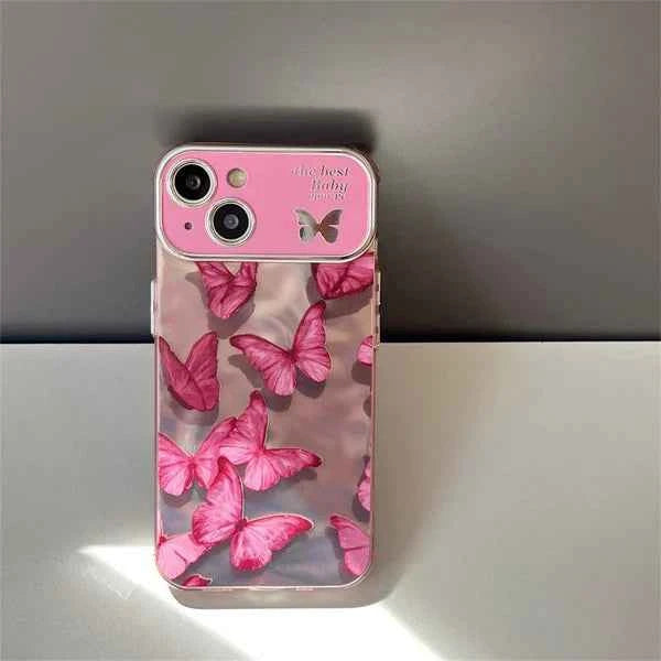 Pink Butterfly Case with Bracelet