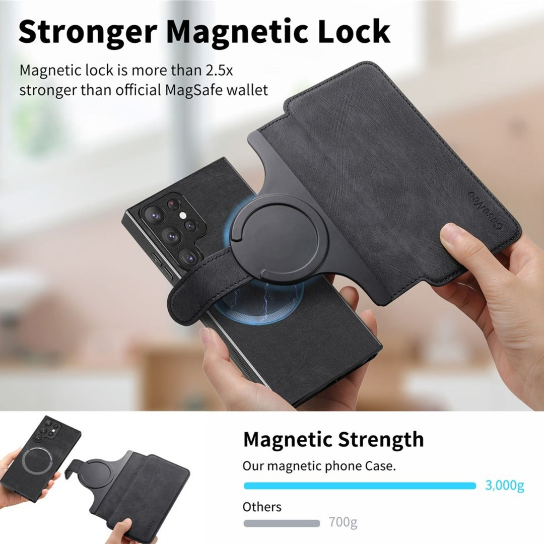 Galaxy S Series - Detachable Card Solt Wallet Leather Case