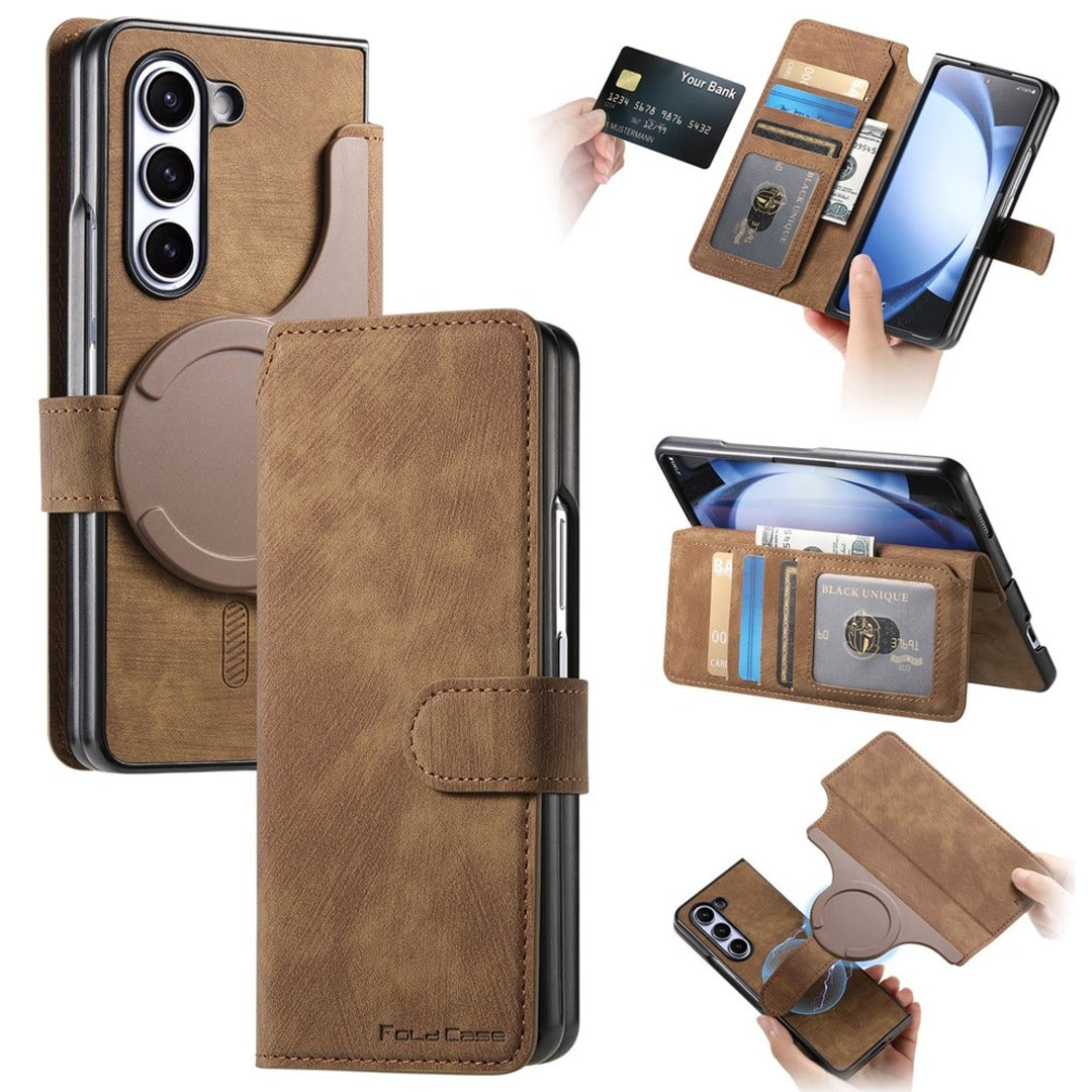 Galaxy S Series - Detachable Card Solt Wallet Leather Case