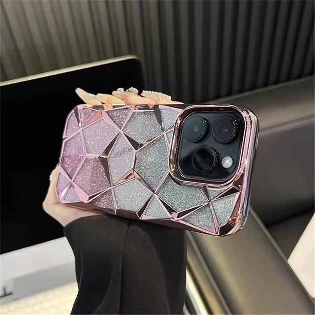 Gradient Glitter Geometrical Pattern Case