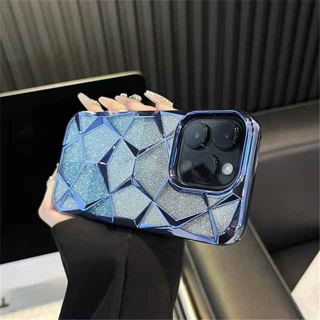 Gradient Glitter Geometrical Pattern Case