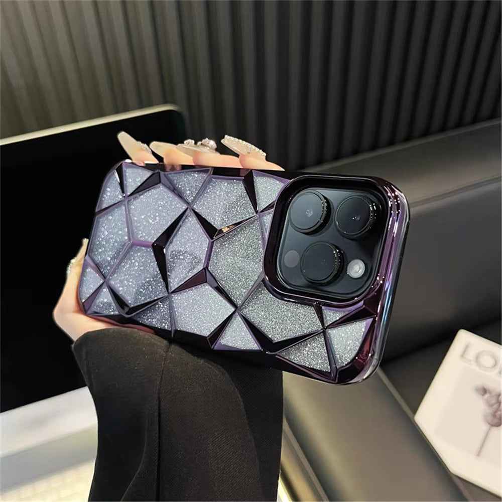 Gradient Glitter Geometrical Pattern Case