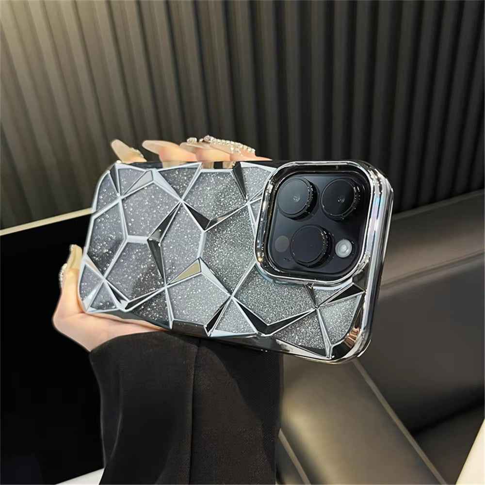 Gradient Glitter Geometrical Pattern Case