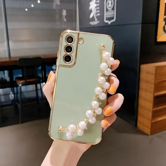 Wrist Strap Pearl Chain Phone Case