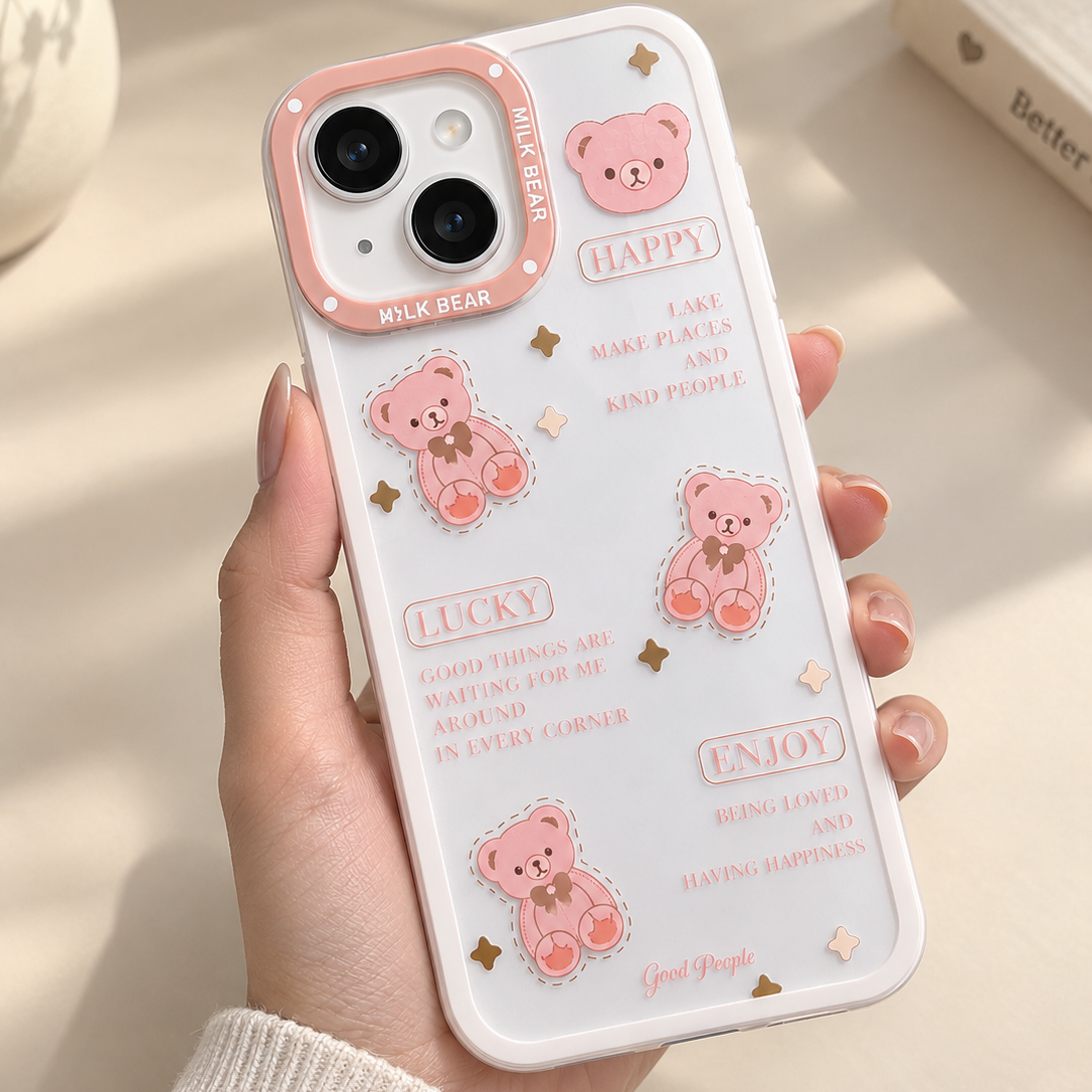 Lovely Clear Brown Bear Case
