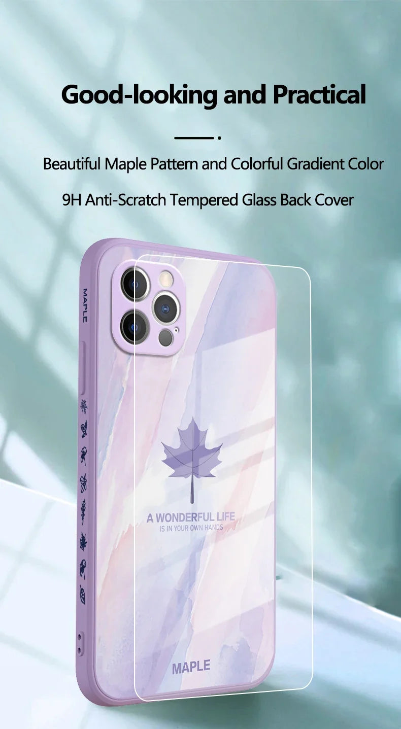 Maple Elegance Liquid Glass Case