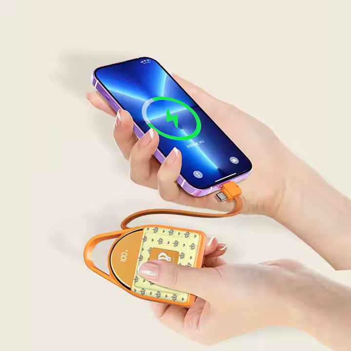 Mini Battery Pack with Built-in Cables 5000mAh