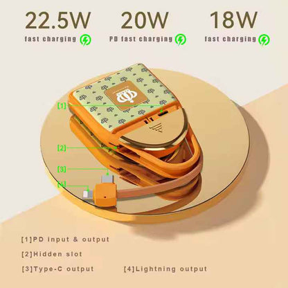 Mini Battery Pack with Built-in Cables 5000mAh