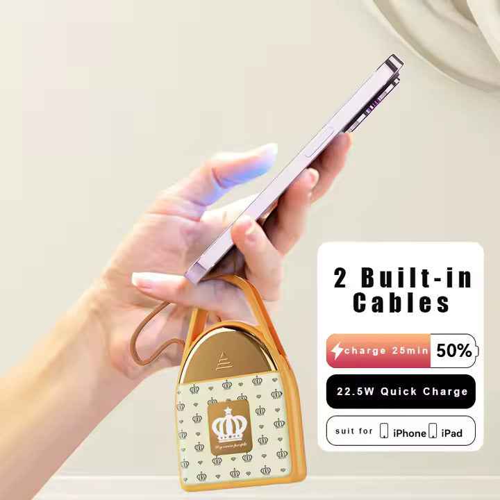 Mini Battery Pack with Built-in Cables 5000mAh