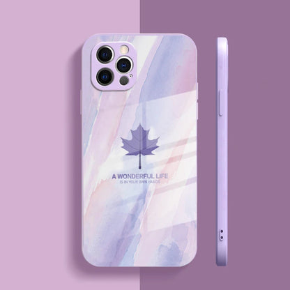 Maple Elegance Liquid Glass Case