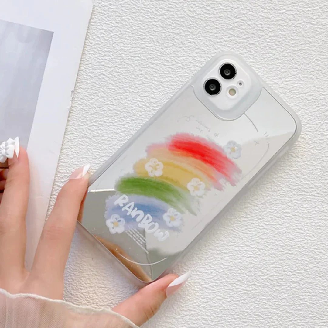 Reflective Mirror Rainbow Pattern Phone Case an Product By GoGirlish