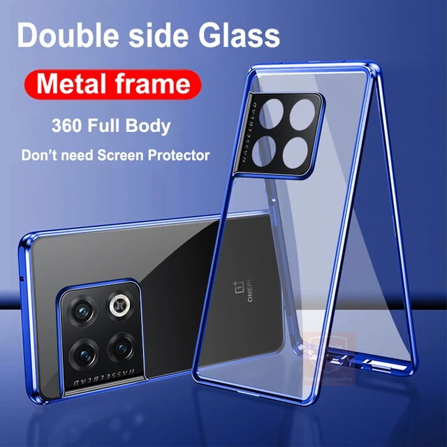 OnePlus Series -360° (Front+Back) Metal Body Protection Glass Case