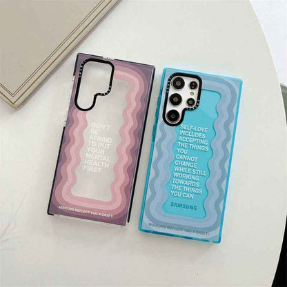 iPhone  - Inspirational Text Wave Mirror Phone Case