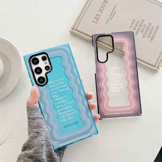 iPhone  - Inspirational Text Wave Mirror Phone Case