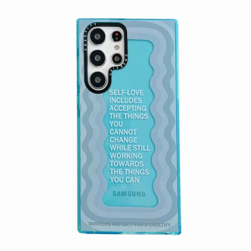 iPhone  - Inspirational Text Wave Mirror Phone Case