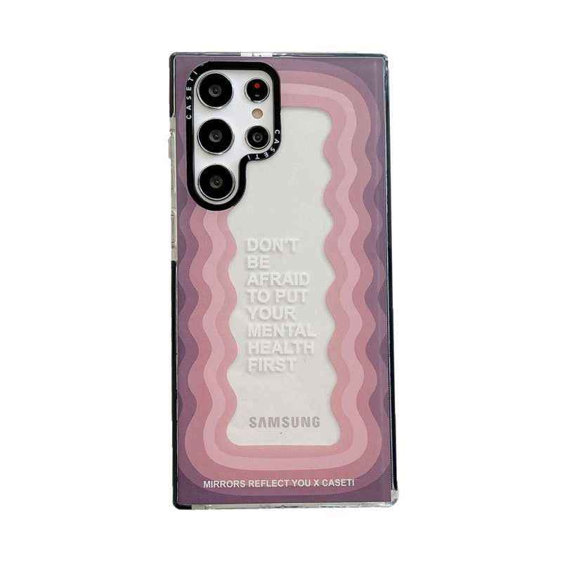 iPhone  - Inspirational Text Wave Mirror Phone Case