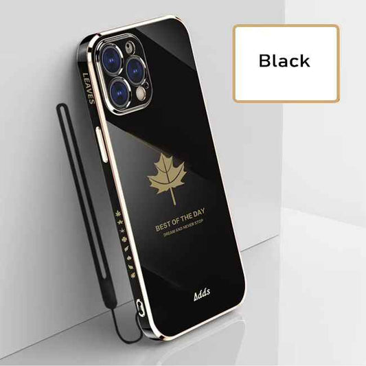 Electroplating Leaf Case With Lanyard - iPhone