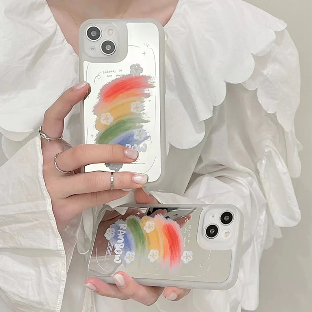Reflective Mirror Rainbow Pattern Phone Case an Product By GoGirlish