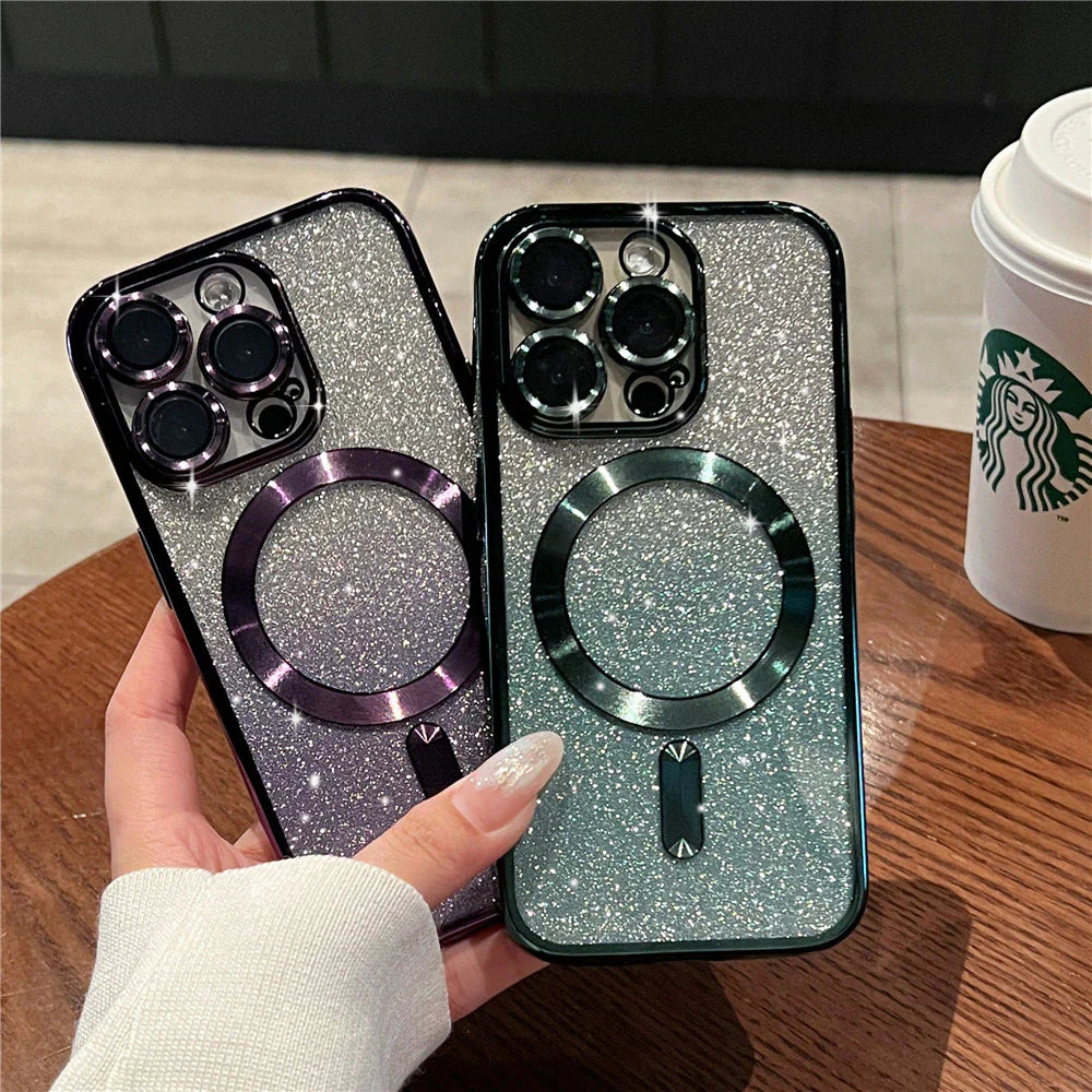 iPhone 14 Series - Luxury Glitter Plating Magsafe Case