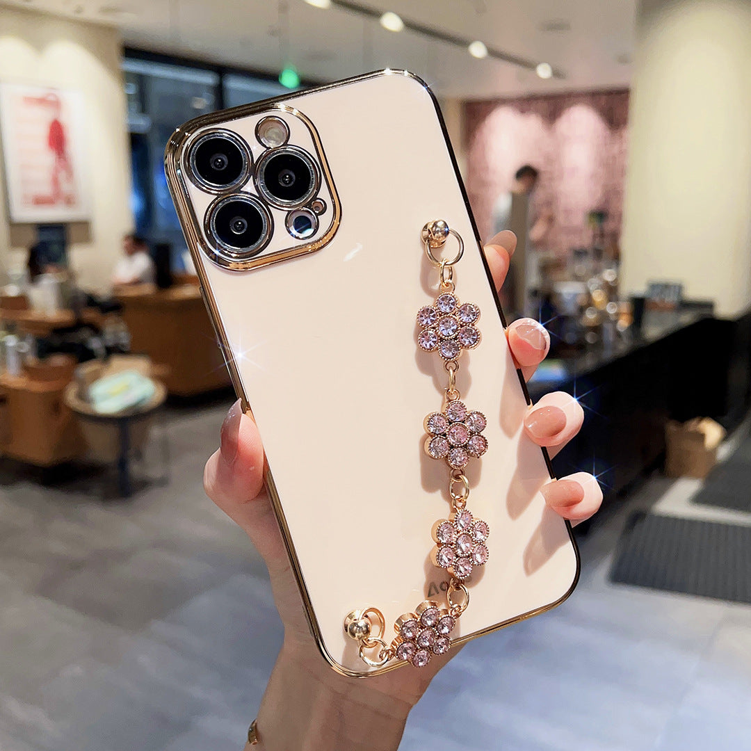 Luxury Electroplating Flower Chain Case
