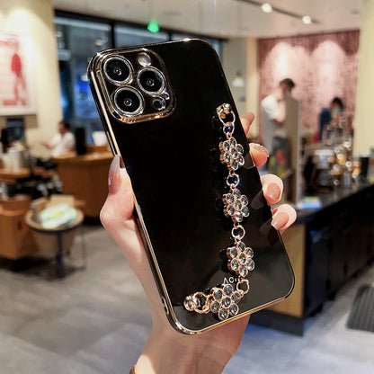 Luxury Electroplating Flower Chain Case