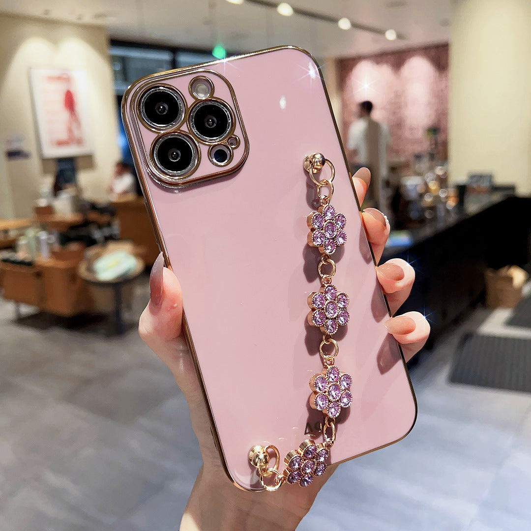Luxury Electroplating Flower Chain Case