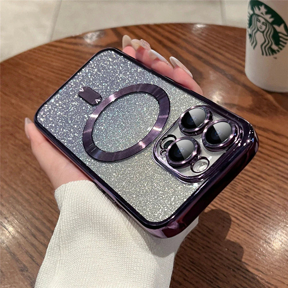 iPhone 14 Series - Luxury Glitter Plating Magsafe Case