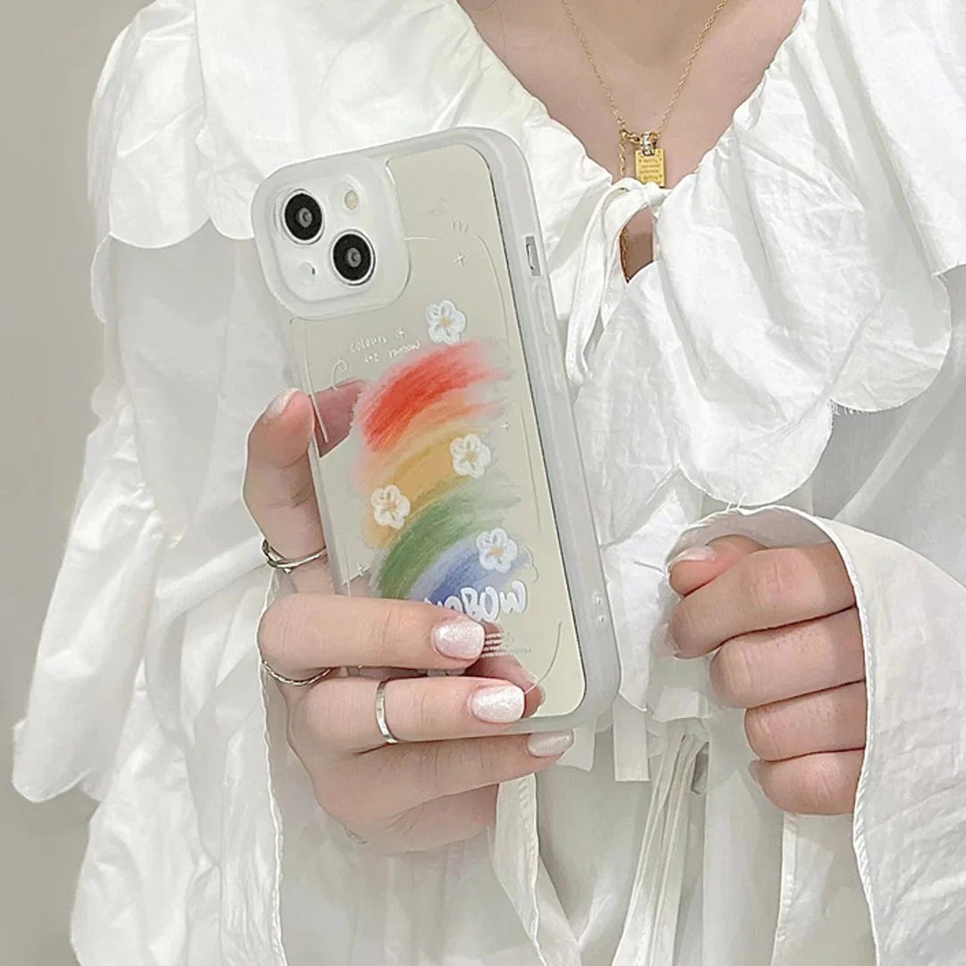 Reflective Mirror Rainbow Pattern Phone Case an Product By GoGirlish