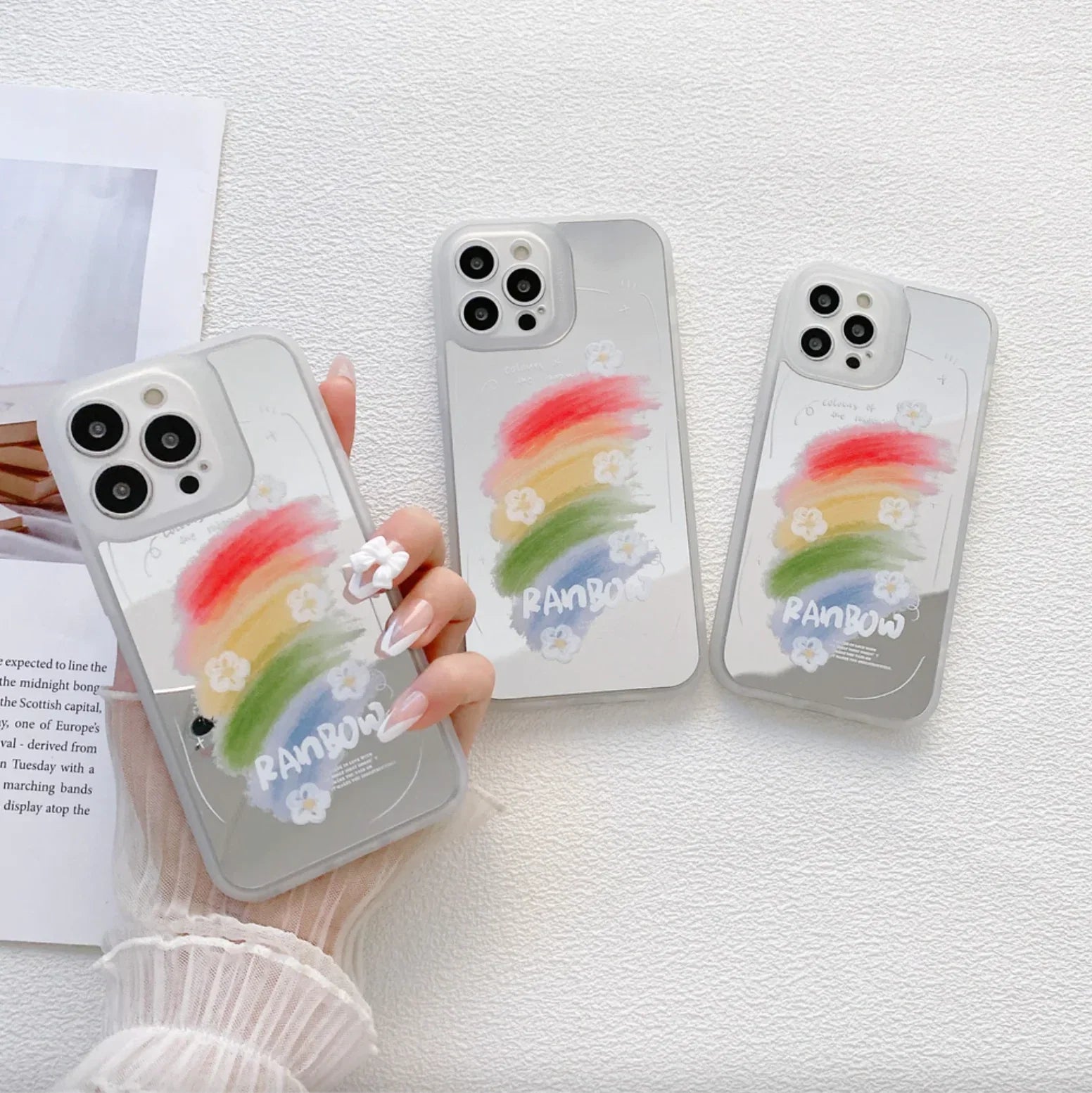 Reflective Mirror Rainbow Pattern Phone Case an Product By GoGirlish