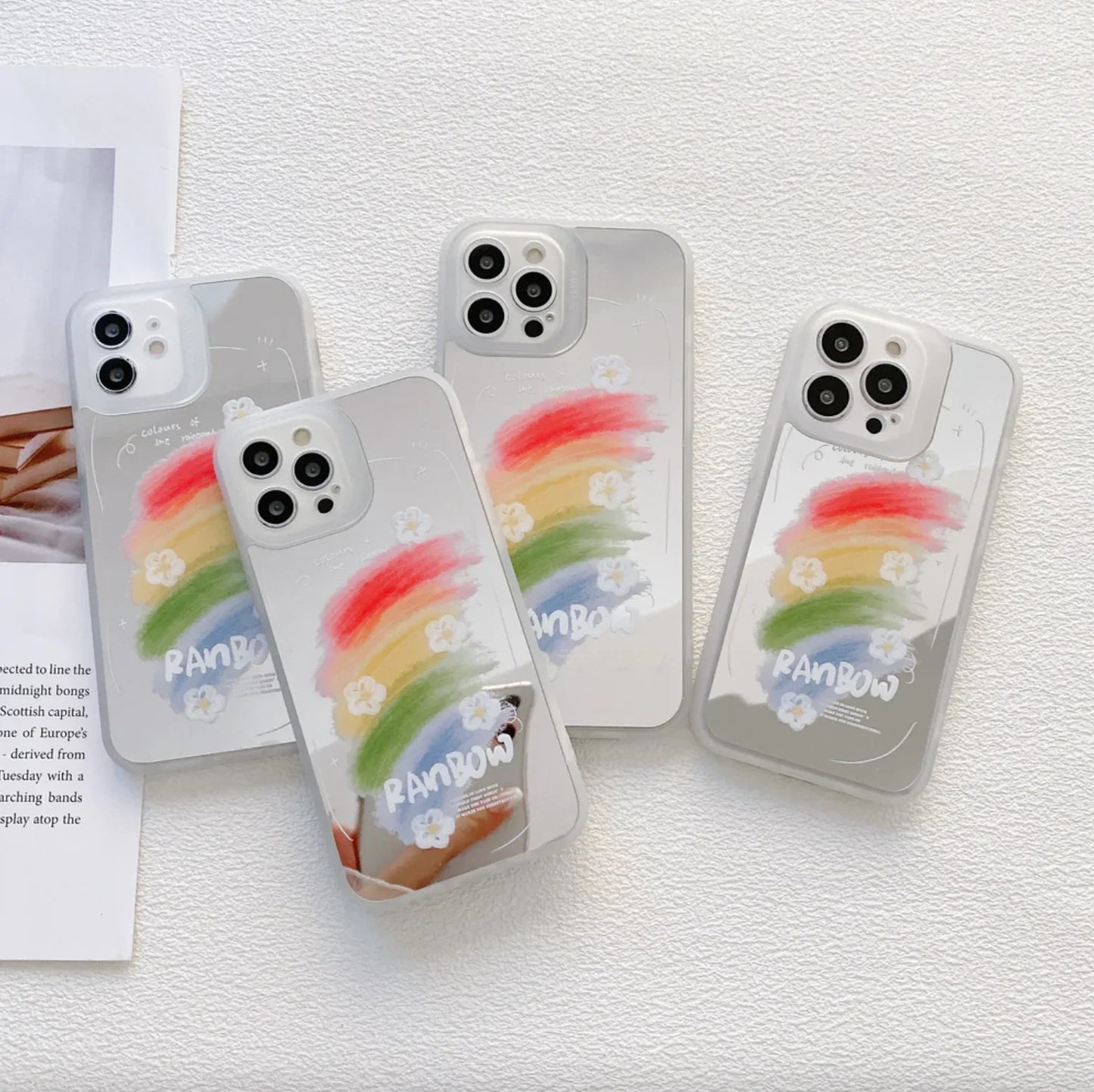 Reflective Mirror Rainbow Pattern Phone Case an Product By GoGirlish