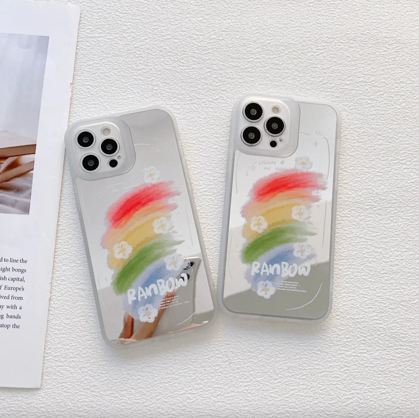 Reflective Mirror Rainbow Pattern Phone Case an Product By GoGirlish