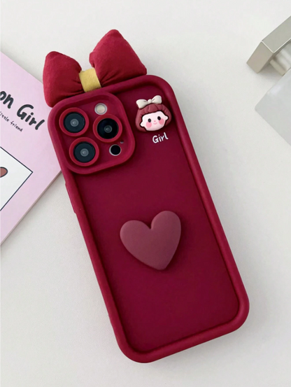 Bow & Heart Charm Case - iPhone