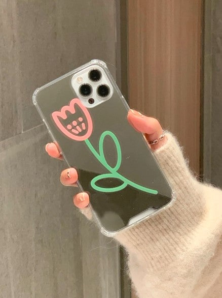 iPhone - Cute Tulip Mirror Silicone Case