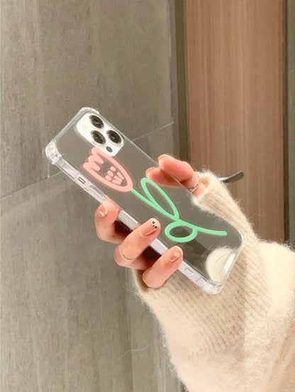 iPhone - Cute Tulip Mirror Silicone Case